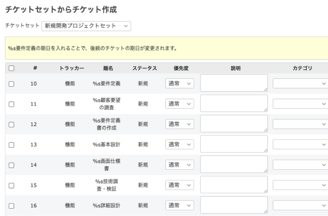 チケットセット